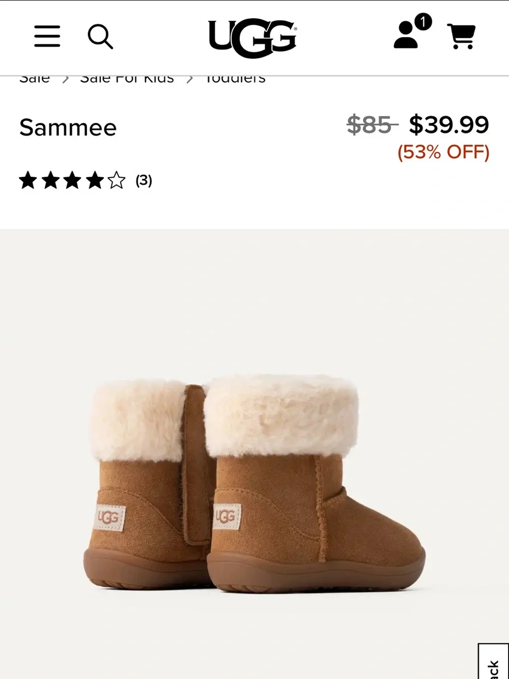 UGG Sammee Toddler Chestnut Suede Boots